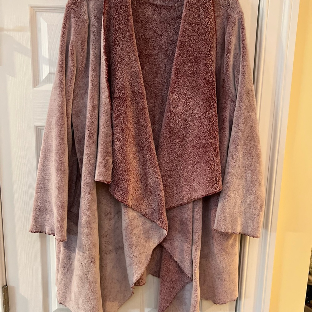 Ladies ND Intimates Chic Mauve Drape Cardigan With Pockets GUC